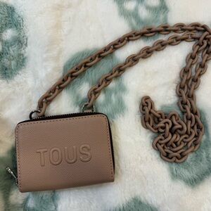 Tous Beige Mini Wallet with Chain